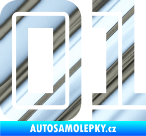 Samolepka Startovní číslo 01 typ 7 chrom fólie stříbrná zrcadlová