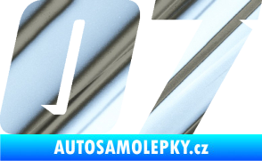 Samolepka Startovní číslo 07 typ 6 chrom fólie stříbrná zrcadlová