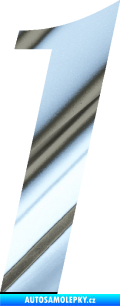 Samolepka Startovní číslo 1 typ 3 chrom fólie stříbrná zrcadlová