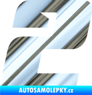 Samolepka Startovní číslo 2 typ 6 chrom fólie stříbrná zrcadlová