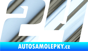 Samolepka Startovní číslo 24 typ 6 chrom fólie stříbrná zrcadlová