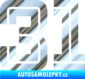 Samolepka Startovní číslo 31 typ 7 chrom fólie stříbrná zrcadlová