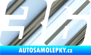 Samolepka Startovní číslo 36 typ 6 chrom fólie stříbrná zrcadlová