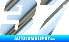 Samolepka Startovní číslo 37 typ 6 chrom fólie stříbrná zrcadlová