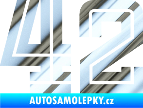 Samolepka Startovní číslo 42 typ 7 chrom fólie stříbrná zrcadlová
