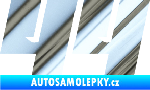 Samolepka Startovní číslo 44 typ 6 chrom fólie stříbrná zrcadlová