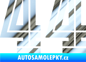 Samolepka Startovní číslo 44 typ 7 chrom fólie stříbrná zrcadlová
