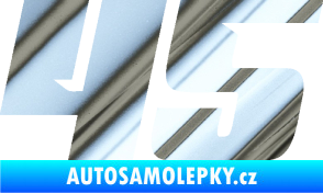 Samolepka Startovní číslo 45 typ 6 chrom fólie stříbrná zrcadlová