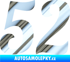 Samolepka Startovní číslo 52 typ 3 chrom fólie stříbrná zrcadlová