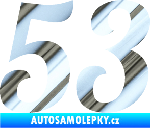 Samolepka Startovní číslo 53 typ 3 chrom fólie stříbrná zrcadlová