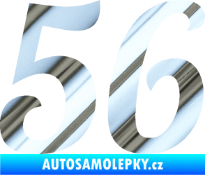 Samolepka Startovní číslo 56 typ 3 chrom fólie stříbrná zrcadlová
