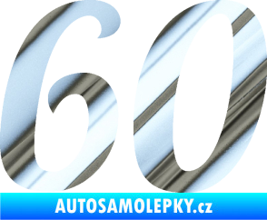 Samolepka Startovní číslo 60 typ 3 chrom fólie stříbrná zrcadlová
