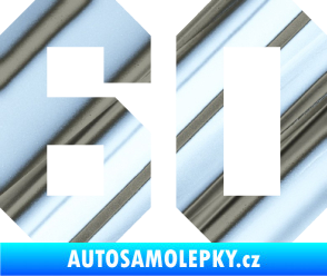 Samolepka Startovní číslo 60 chrom fólie stříbrná zrcadlová