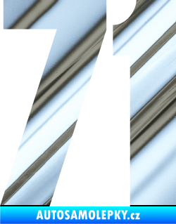 Samolepka Startovní číslo 71 typ 2  chrom fólie stříbrná zrcadlová
