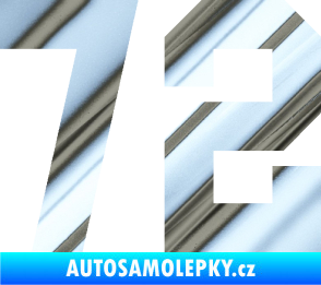 Samolepka Startovní číslo 72 chrom fólie stříbrná zrcadlová