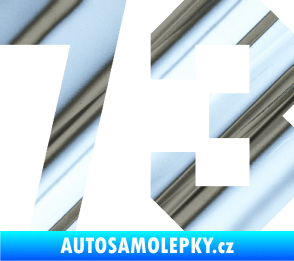 Samolepka Startovní číslo 73 chrom fólie stříbrná zrcadlová