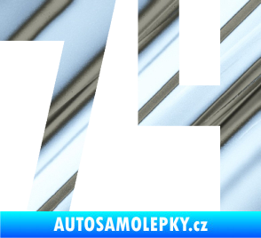 Samolepka Startovní číslo 74 chrom fólie stříbrná zrcadlová