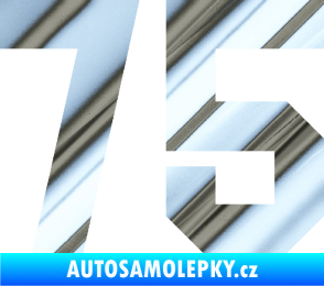 Samolepka Startovní číslo 75 chrom fólie stříbrná zrcadlová