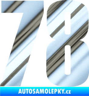 Samolepka Startovní číslo 78 typ 2         chrom fólie stříbrná zrcadlová