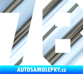 Samolepka Startovní číslo 78 chrom fólie stříbrná zrcadlová