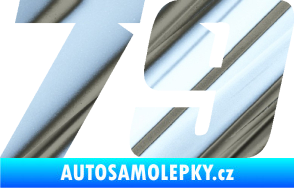 Samolepka Startovní číslo 79 typ 6 chrom fólie stříbrná zrcadlová