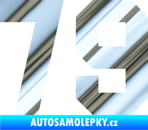 Samolepka Startovní číslo 79 chrom fólie stříbrná zrcadlová