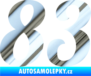 Samolepka Startovní číslo 83 typ 3   chrom fólie stříbrná zrcadlová