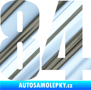 Samolepka Startovní číslo 84 typ 2    chrom fólie stříbrná zrcadlová