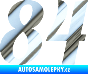 Samolepka Startovní číslo 84 typ 3  chrom fólie stříbrná zrcadlová