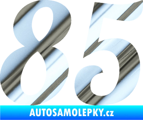 Samolepka Startovní číslo 85 typ 3   chrom fólie stříbrná zrcadlová