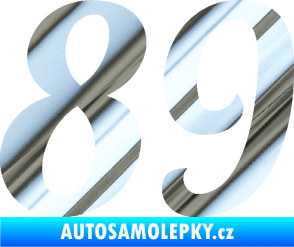 Samolepka Startovní číslo 89 typ 3  chrom fólie stříbrná zrcadlová