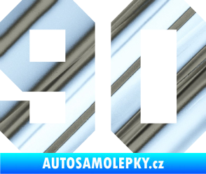 Samolepka Startovní číslo 90 chrom fólie stříbrná zrcadlová