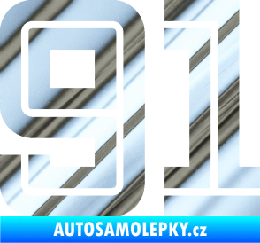 Samolepka Startovní číslo 91 typ 7 chrom fólie stříbrná zrcadlová