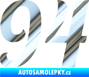 Samolepka Startovní číslo 94 typ 3    chrom fólie stříbrná zrcadlová