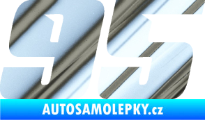 Samolepka Startovní číslo 95 typ 6 chrom fólie stříbrná zrcadlová