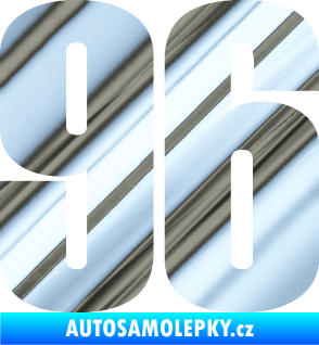 Samolepka Startovní číslo 96 typ 2     chrom fólie stříbrná zrcadlová