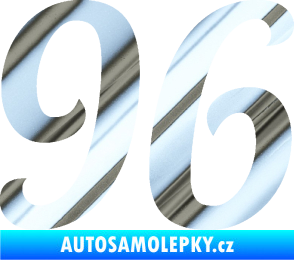 Samolepka Startovní číslo 96 typ 3    chrom fólie stříbrná zrcadlová