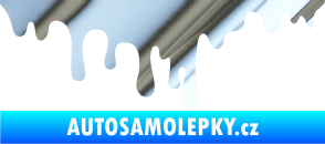 Samolepka Stékající skvrna 002 levá krevní cákanec chrom fólie stříbrná zrcadlová