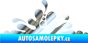Samolepka Stékající skvrna 003 levá kaňka chrom fólie stříbrná zrcadlová