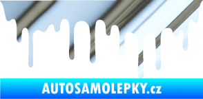 Samolepka Stékající skvrna 008 levá chrom fólie stříbrná zrcadlová