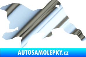 Samolepka Štěňátko 002 levá německý ovčák chrom fólie stříbrná zrcadlová