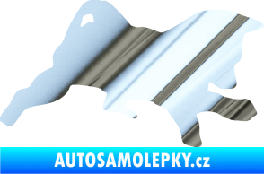 Samolepka Štěňátko 002 pravá německý ovčák chrom fólie stříbrná zrcadlová