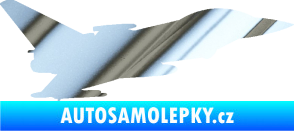 Samolepka Stíhací letoun 002 pravá chrom fólie stříbrná zrcadlová