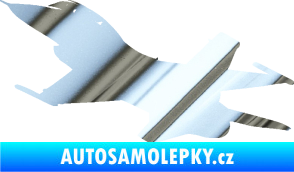 Samolepka Stíhací letoun 004 levá chrom fólie stříbrná zrcadlová