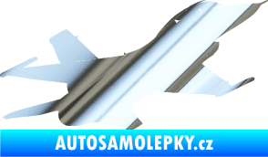 Samolepka Stíhací letoun 004 pravá chrom fólie stříbrná zrcadlová