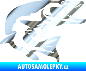 Samolepka Štika 001 pravá chrom fólie stříbrná zrcadlová