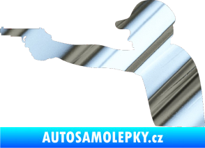 Samolepka Střelec silueta 001 levá chrom fólie stříbrná zrcadlová
