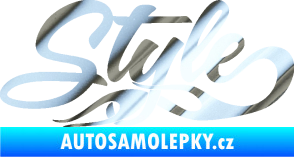 Samolepka Style nápis s plameny chrom fólie stříbrná zrcadlová