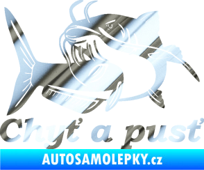 Samolepka Sumec 002 chyť a pusť levá chrom fólie stříbrná zrcadlová