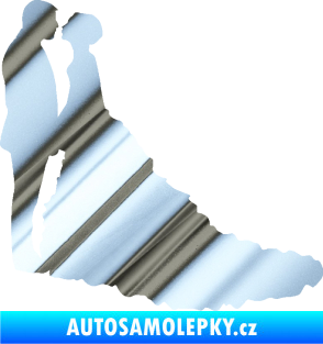 Samolepka Svatba 002 levá chrom fólie stříbrná zrcadlová